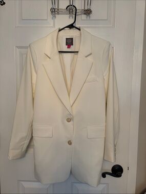 Vince Camuto Cream Long Blazer